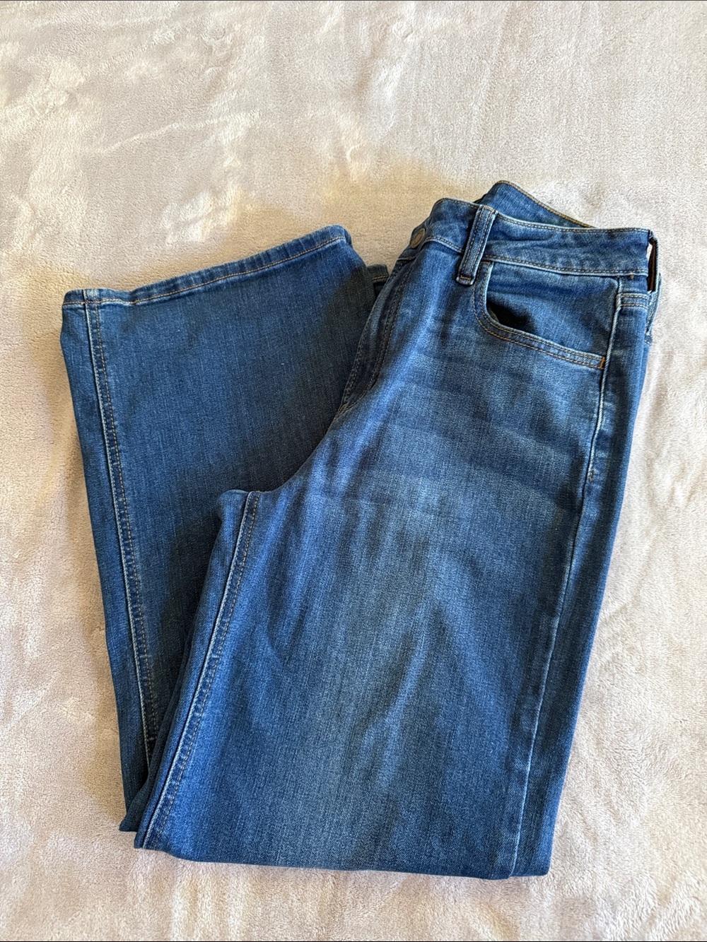 Indigo Six Mid-Blue Wide Leg Jeans